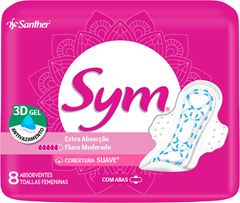 Absorvente Sym Suave Com Abas Premium 8un