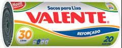 Saco De Lixo Valente Preto Rolo 30l 20un
