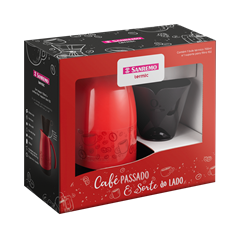 Jogo Bule Termico Sanremo + Suporte Filtro Vermelho 700ml