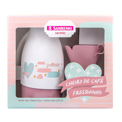 Jogo Bule Termico Sanremo + Suporte Filtro Rosa 700ml