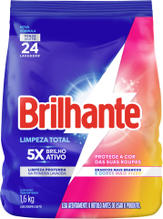 Sabao Em Po Brilhante Limpeza Total Sachet 1,6kg