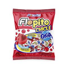 Pirulito Florestal Flopito Chicle Giga Morango 600g
