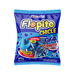Pirulito Florestal Flopito Chicle Giga Pinnta Lingua 600g