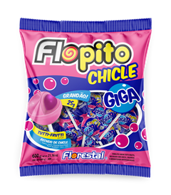 Pirulito Florestal Flopito Chicle Giga Tutti Frutti 600g