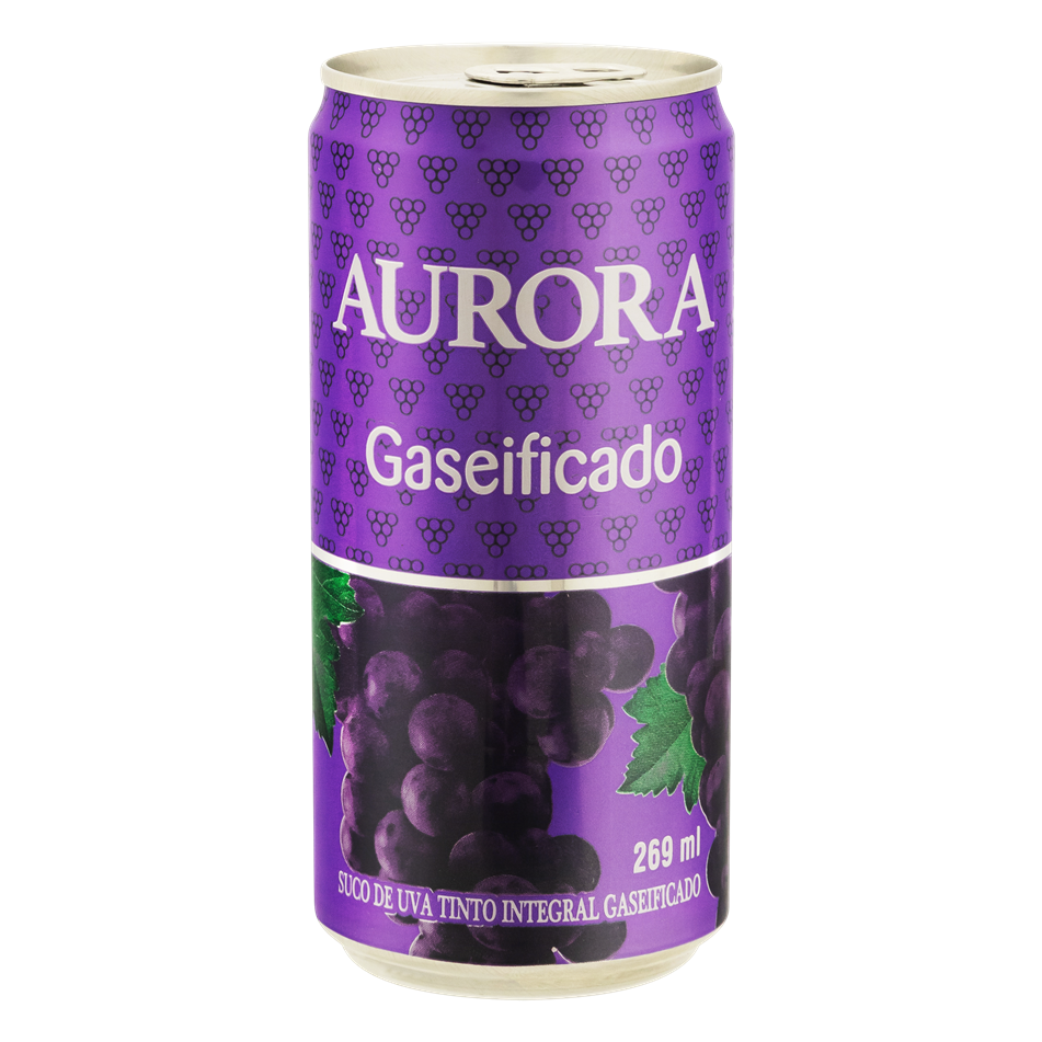 Suco Aurora Uva Tinto Gaseificada Lata 269ml