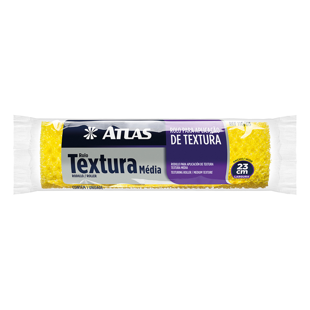 Rolo Para Pintura Atlas Textura Media Espuma 23cm