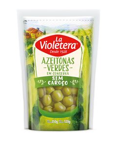 Azeitona Verde La Violetera Sem Caroco Sachet 120g