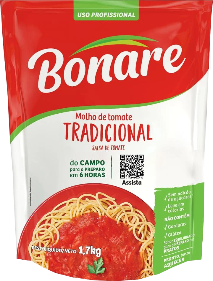Molho De Tomate Bonare Trad Sachet 1,7kg