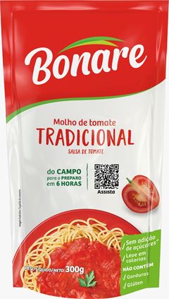 Molho De Tomate Bonare Tradicional Sachet 300g