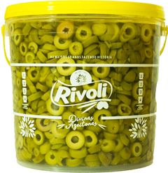 Azeitona Verde Rivoli Fatiada Balde 1,8kg