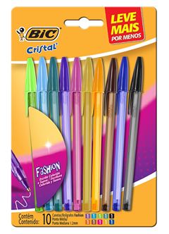 Caneta Bic Esferografica Cristal Fashion Sortida 10un