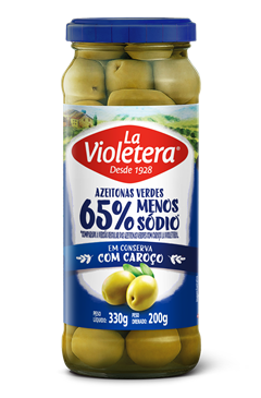 Azeitona Verde La Violetera 65% Menos Sodio 200g