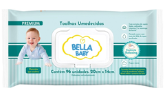 Toalha Umedecida Bella Baby Premium Flip Top 96un