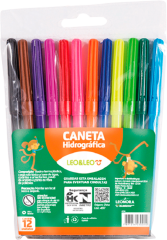 Canetinha Hidrografica Leoleo 12 Cores