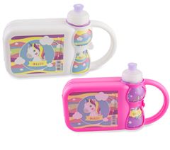 Kit Lancheira + Garrafinha Plasduran Infantil Unicornio