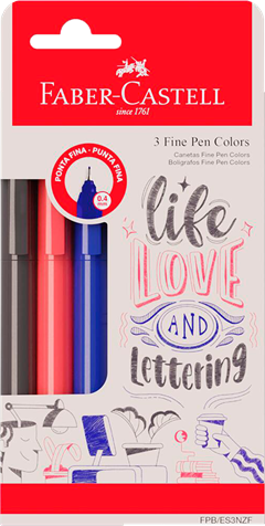 Canetinha Hidrografica Faber Castell Fine Pen 3un