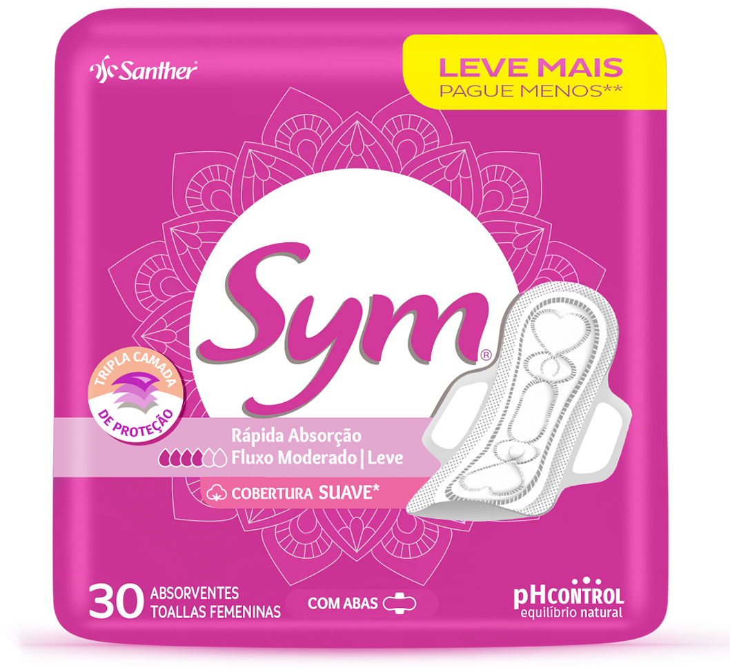 Absorvente Sym Suave Com Abas 30un