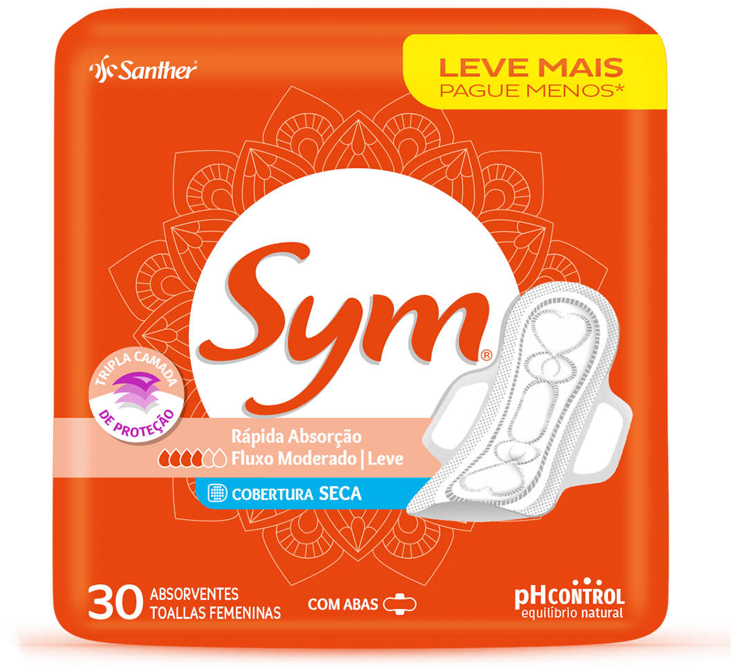 Absorvente Sym Seca Com Abas 30un