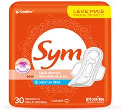 Absorvente Sym Seca Com Abas 30un