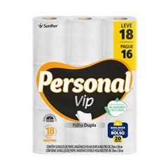 Papel Higienico Personal Vip Folha Dupla 20m Lv18 Pg16