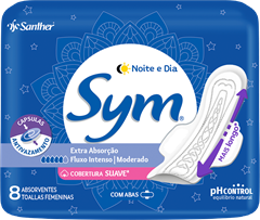 Absorvente Sym Suave Noite E Dia Com Abas 8un