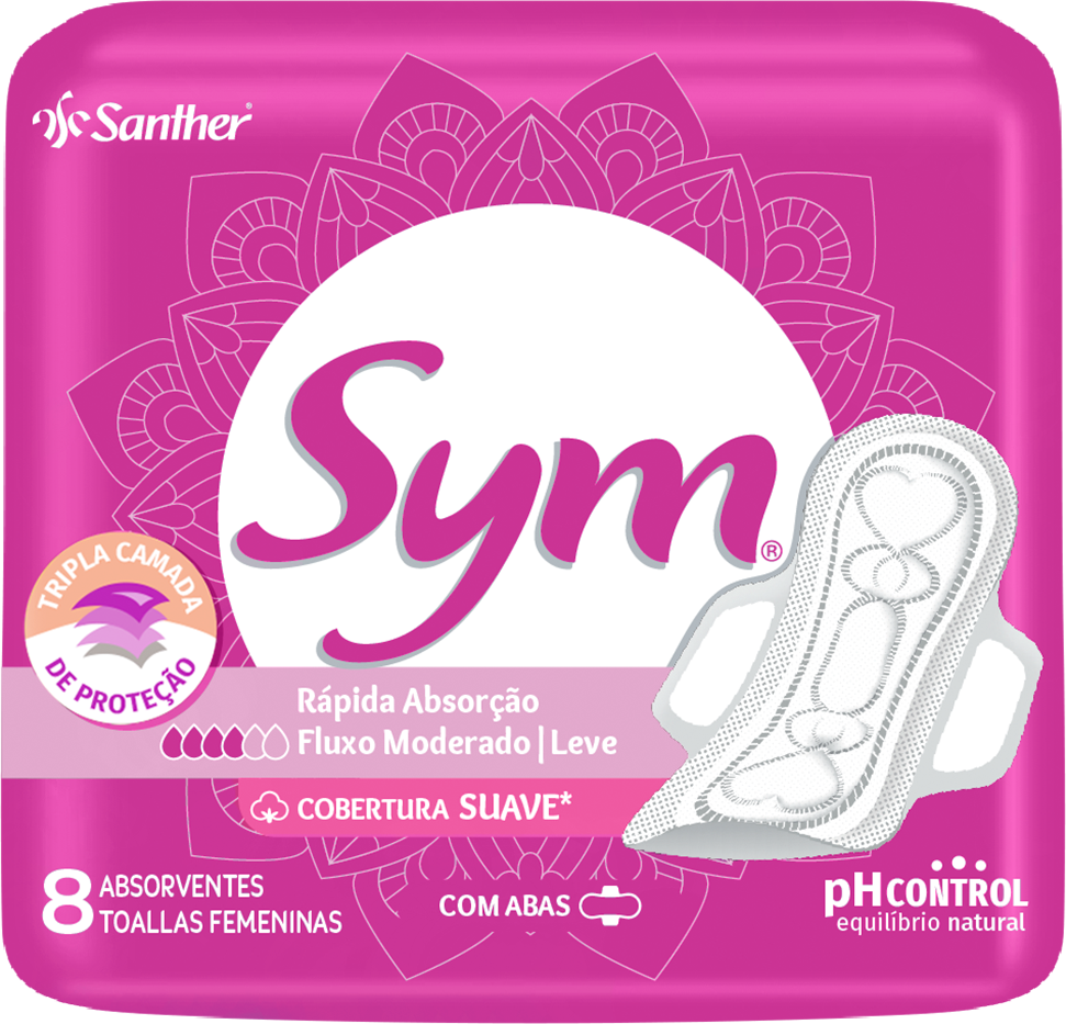 Absorvente Sym Suave Com Abas 8un