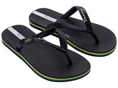 Sandalia Ipanema Brasil Masc Infantil Preto/Preto/Branco