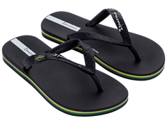 Sandalia Ipanema Brasil Masc Infantil Preto/Preto/Branco