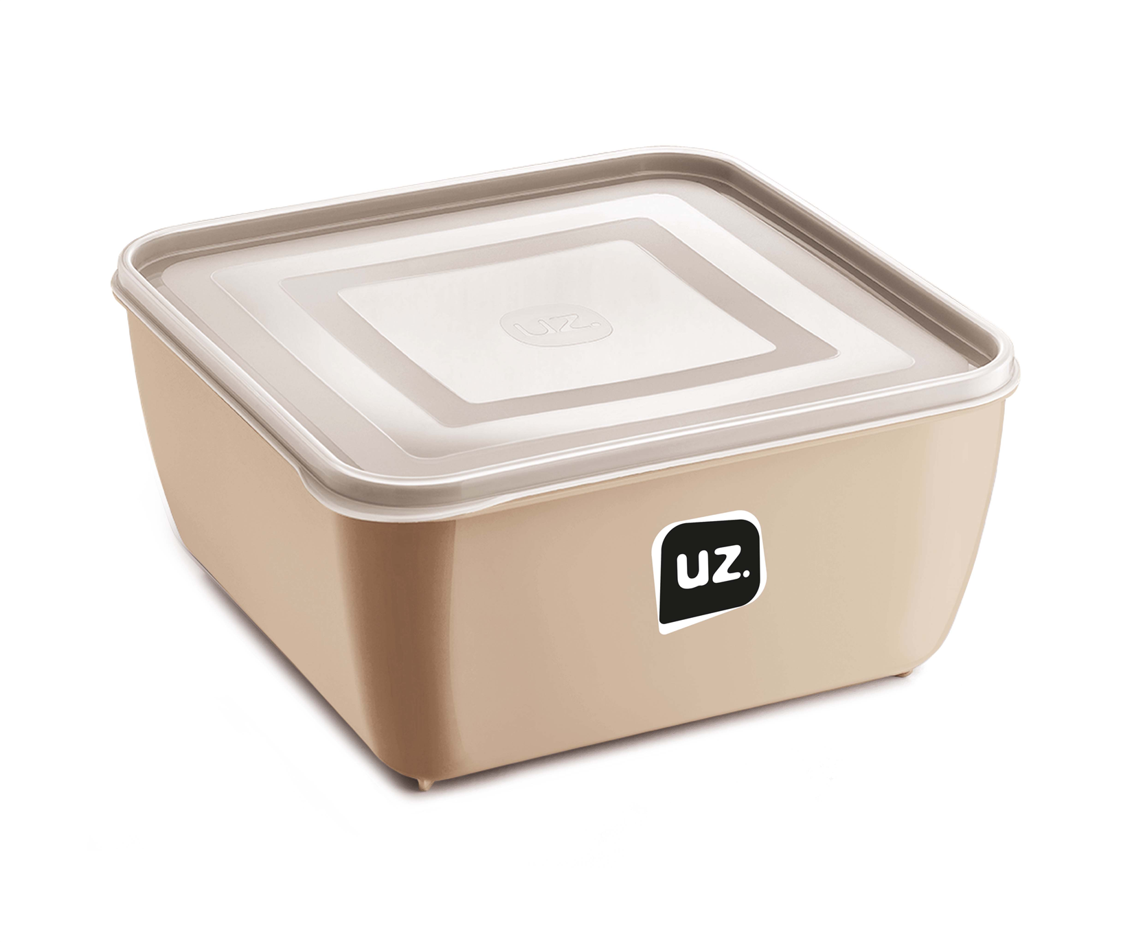 Pote Plastico Uz Multiuso Quadrado Cappuccino 5l