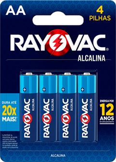 Pilha Rayovac Alcalina Aa Pequena 20866 4un