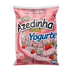 Bala Ice Kiss Macia Azedinha Iogurte Morango 500g