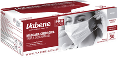 Mascara Cirurgica Vabene Descartavel Branca 50un