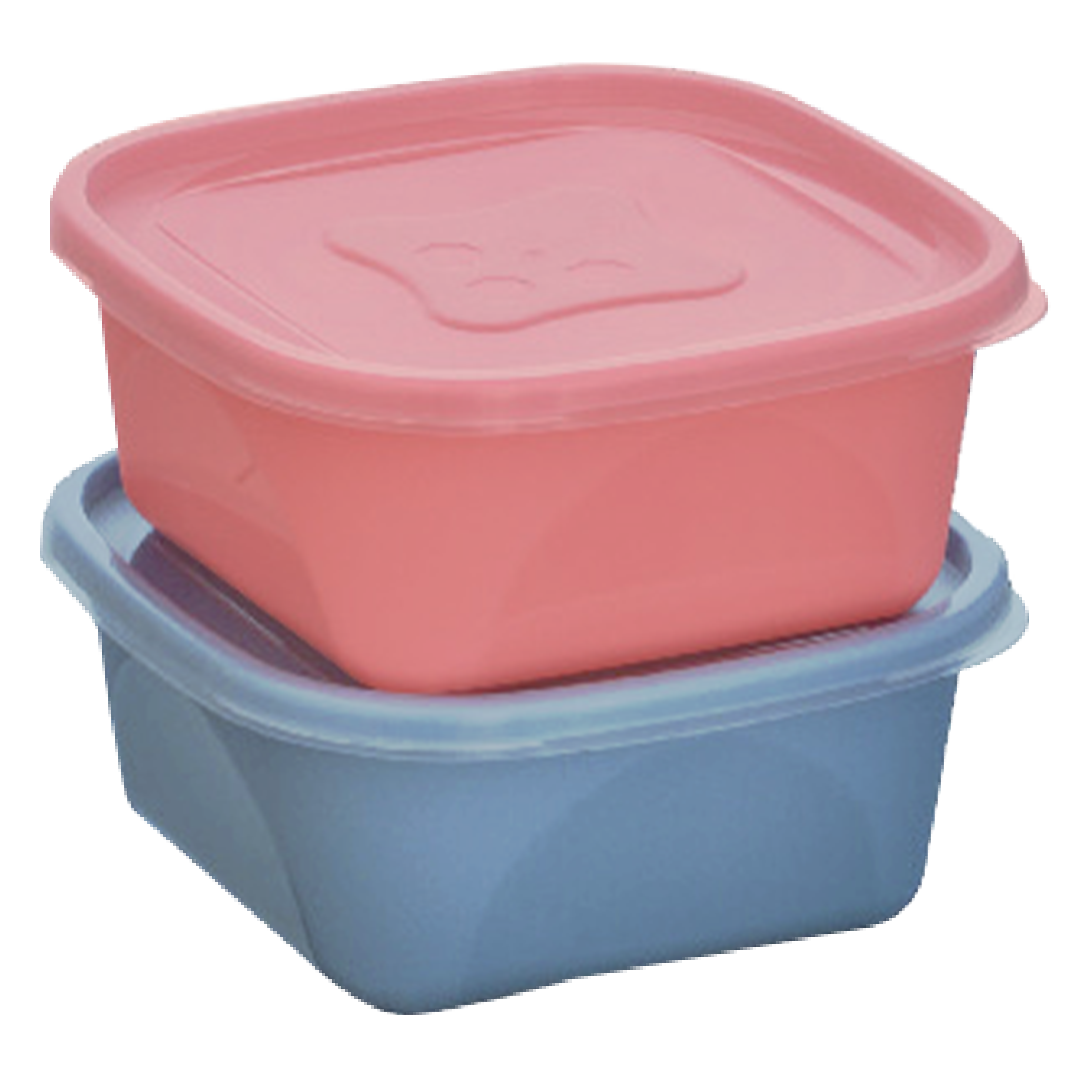Conjunto Pote Plastico Jaguar Quadrado Sortido 1,2l 2pcs