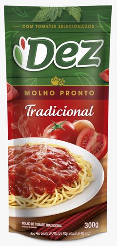 Molho De Tomate Dez Tradicional Sachet 300g