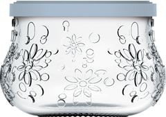Tigela De Vidro Sobremesa Nadir Com Tampa Decorada 200ml