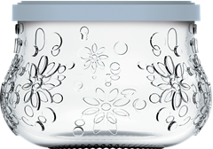 Tigela De Vidro Sobremesa Nadir Com Tampa Decorada 200ml