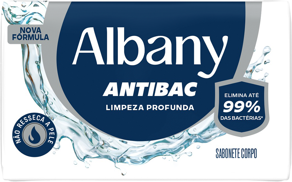 Sabonete Albany Antibac Limpeza Profunda Branco 80g