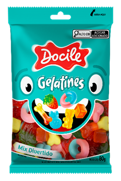 Bala Docile Gelatina Mix Frutas 80g