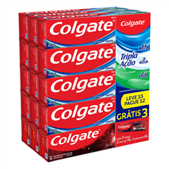 Creme Dental Colgate Tripla Acao Menta 90g 3 Lw Carvao 60g