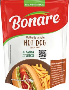 Molho De Tomate Bonare Hot Dog Sachet 1,7kg