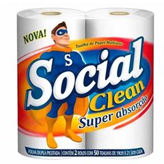 Papel Toalha Social Clean Fardo 50fls 2un