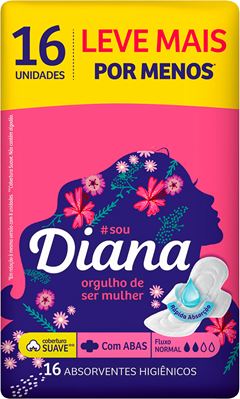 Absorvente Diana Suave Com Abas 16un