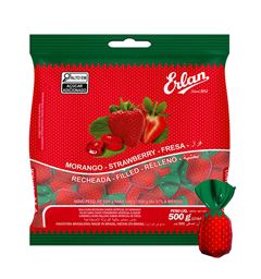 Bala Erlan Rech Morango Cestinha 500g