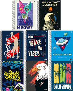 Caderno Animativa Universitario Kbom Masc Cd 01m 96fls
