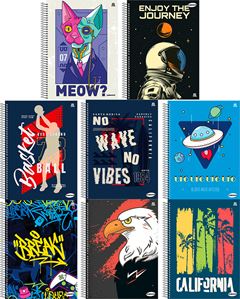 Caderno Animativa Universitario Kbom Masc Cd 12m 240fls