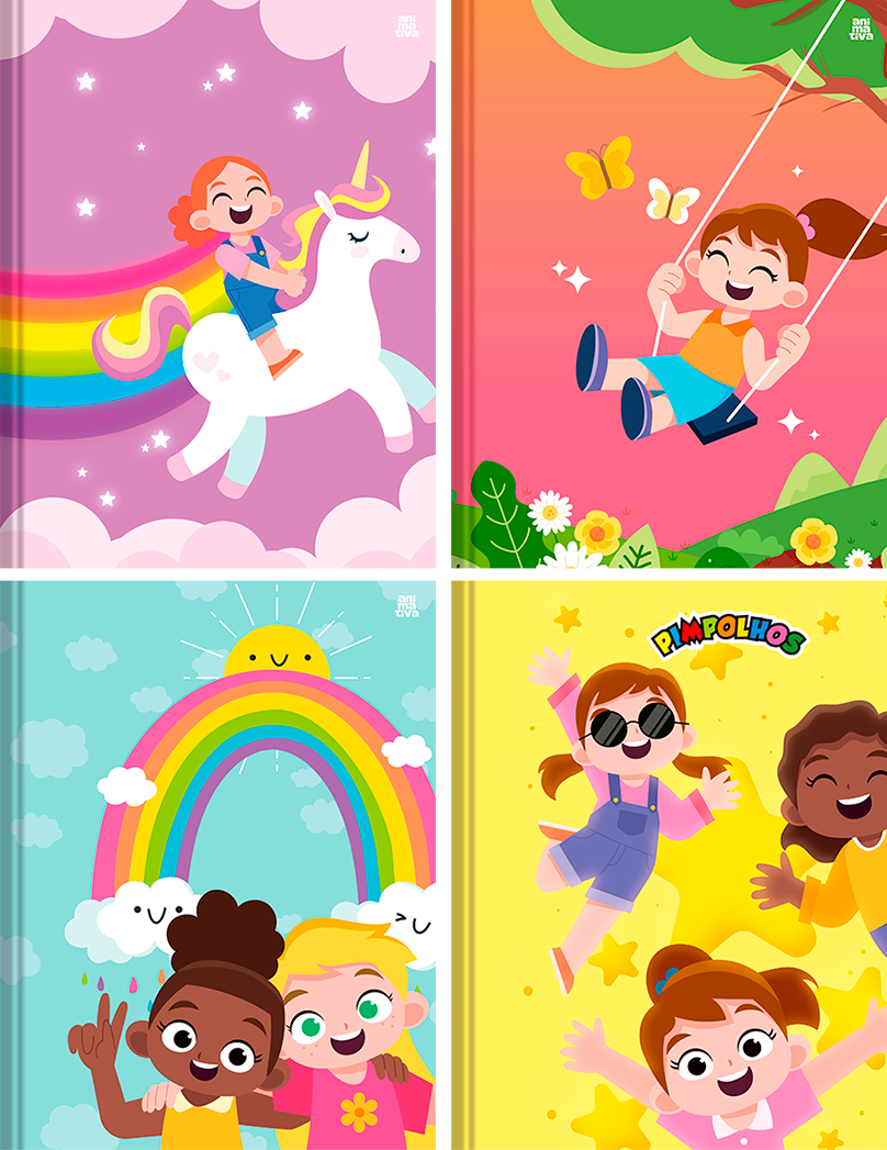 Caderno Animativa Universitario Pimpolhos Fem Cd Cost 96fls