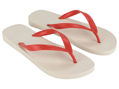 Sandalia Ipanema Classica Masc Adulto Bege/Vermelho