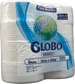 Papel Higienico Globo Folha Simples Branco 220m 8x1