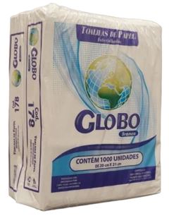 Papel Toalha Interfolhado Globo Branco 1000fls
