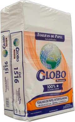 Papel Toalha Interfolhado Globo Celulose 1000fls